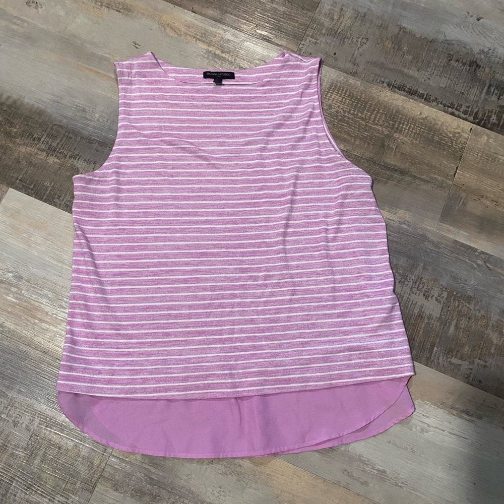 Banana Republic Pink Asymmetrical Sleeveless Tank Top